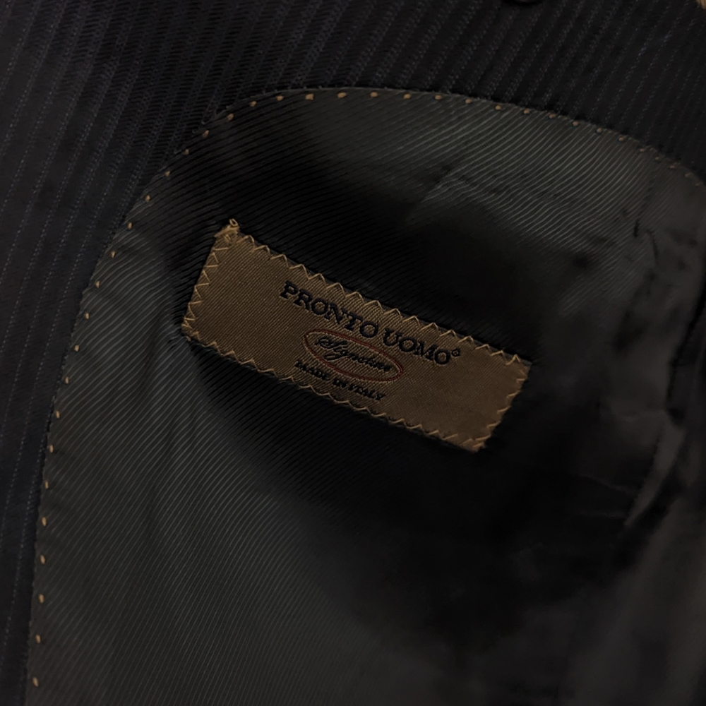 Vintage Zignone Pronto Uomo Signature Made In Italy Stripe Blazer Size 42L - Picture 9 of 10